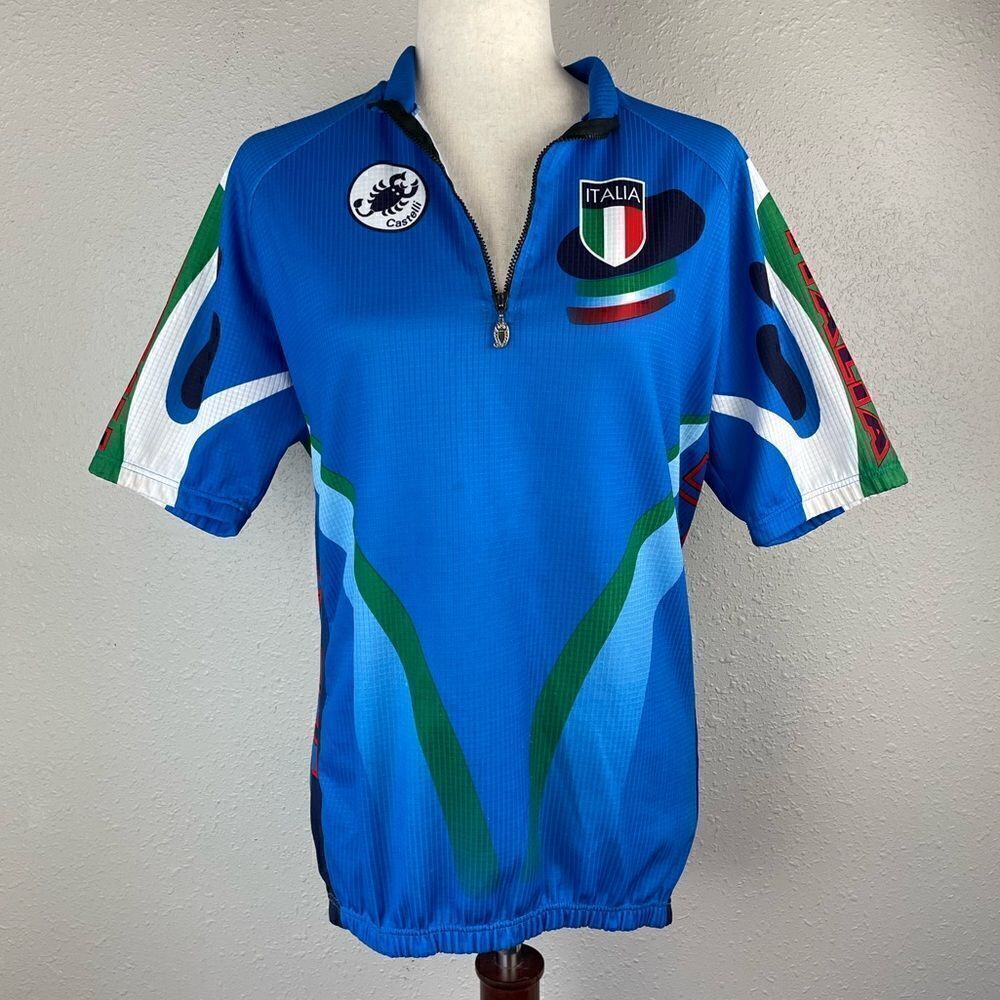 Italian Quarter Zip Cyclists Top Size XXXL EUC